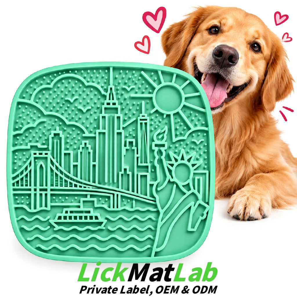 Mint Green New York Themed Lick Mats for Pets | Private Label & OEM/ODM