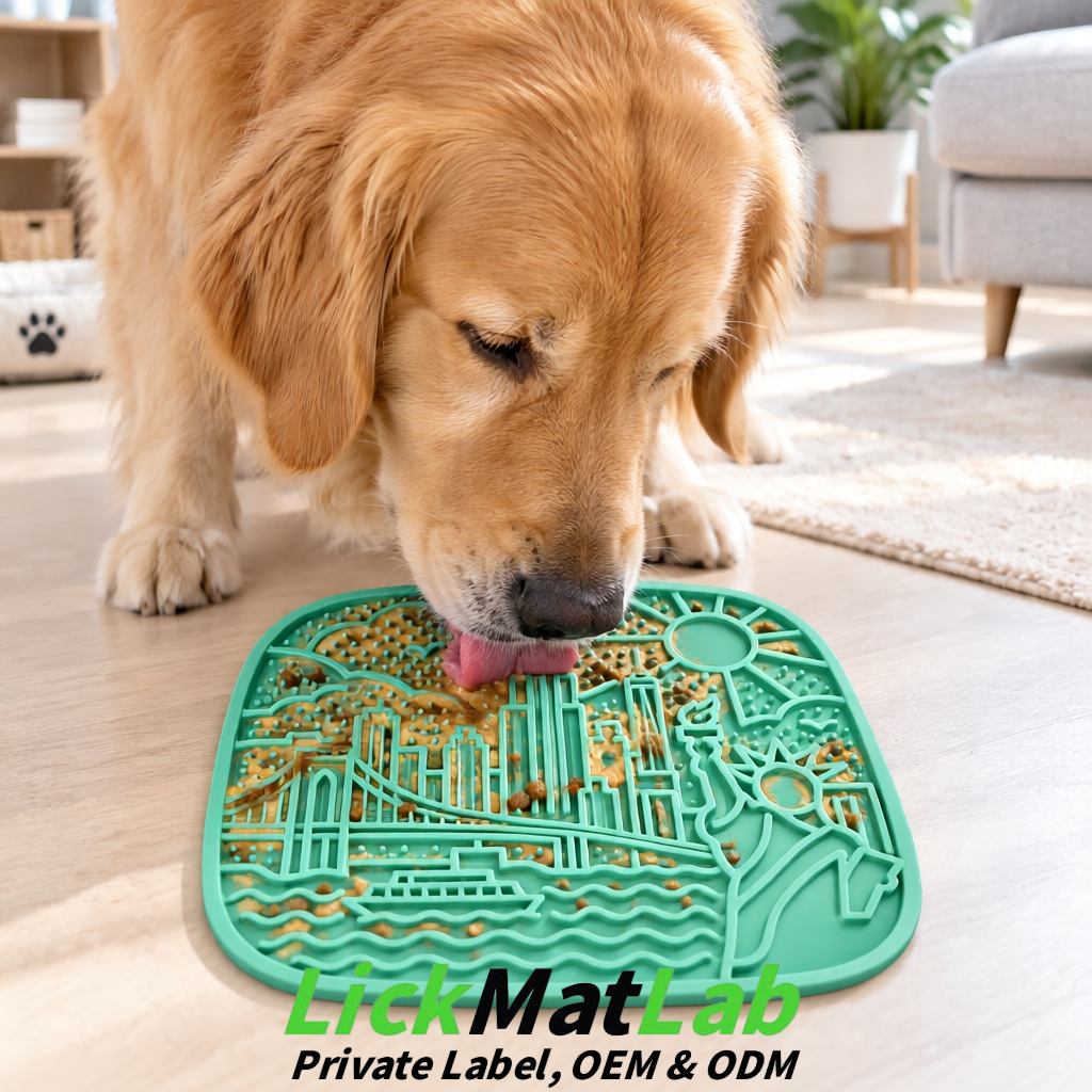 Mint Green New York Themed Lick Mats for Pets | Private Label & OEM/ODM