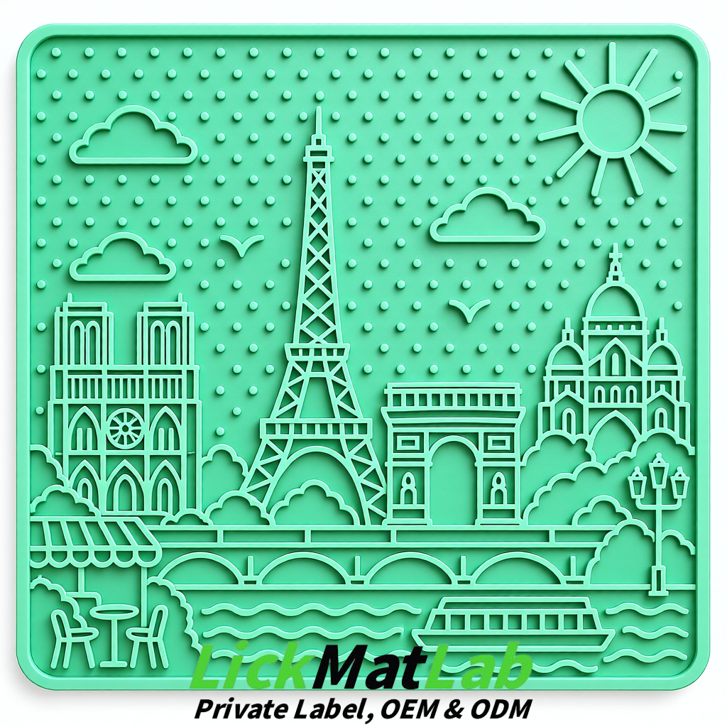 Mint Green French-Inspired Paris Lick Mats for Pets | Private Label