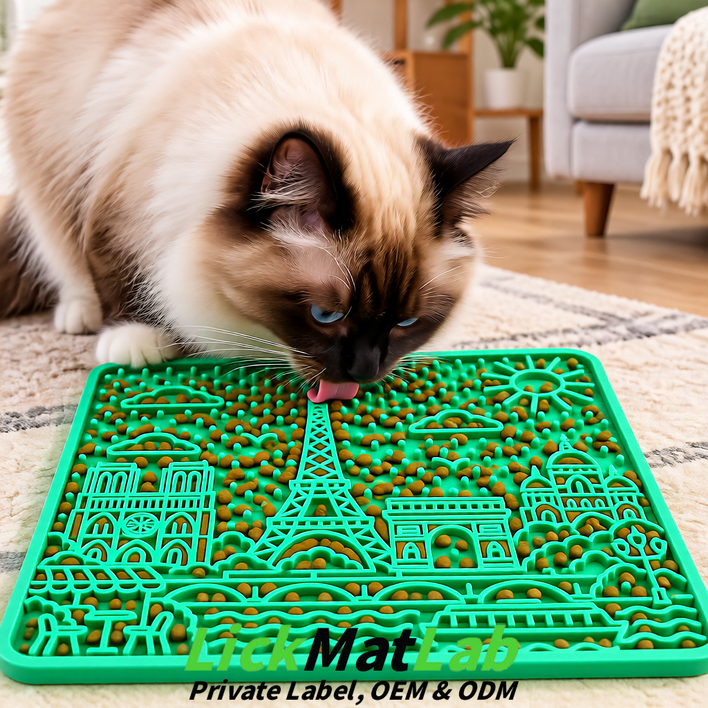 Mint Green French-Inspired Paris Lick Mats for Pets | Private Label