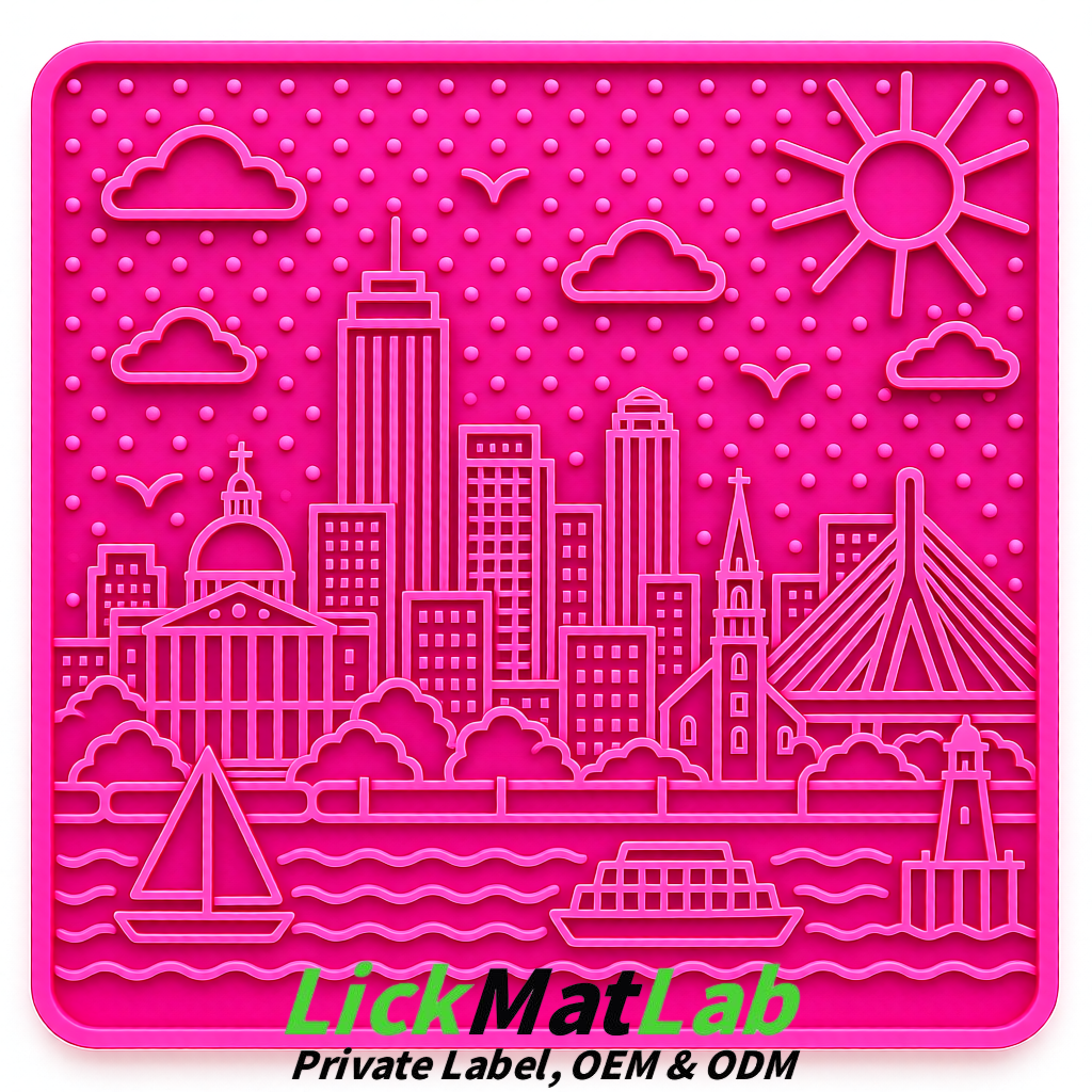 Neon Pink Boston Urban Design Lick Mats For Cat & Dog | OEM/ODM Manufacturer