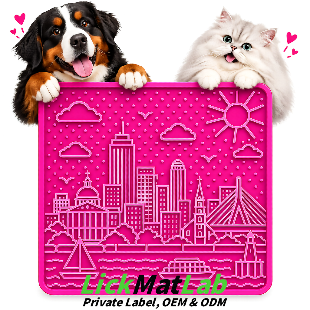 Neon Pink Boston Urban Design Lick Mats For Cat & Dog | OEM/ODM Manufacturer