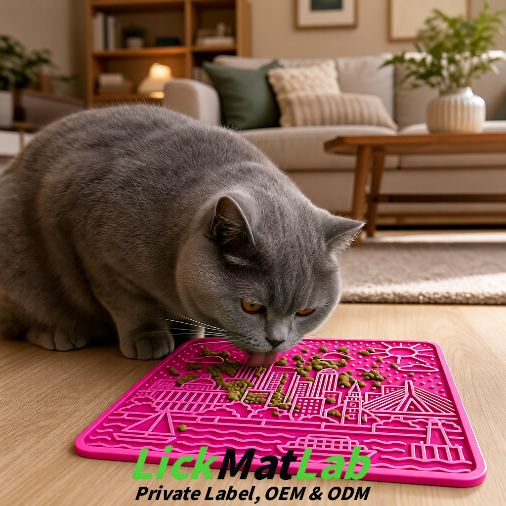 Neon Pink Boston Urban Design Lick Mats For Cat & Dog | OEM/ODM Manufacturer