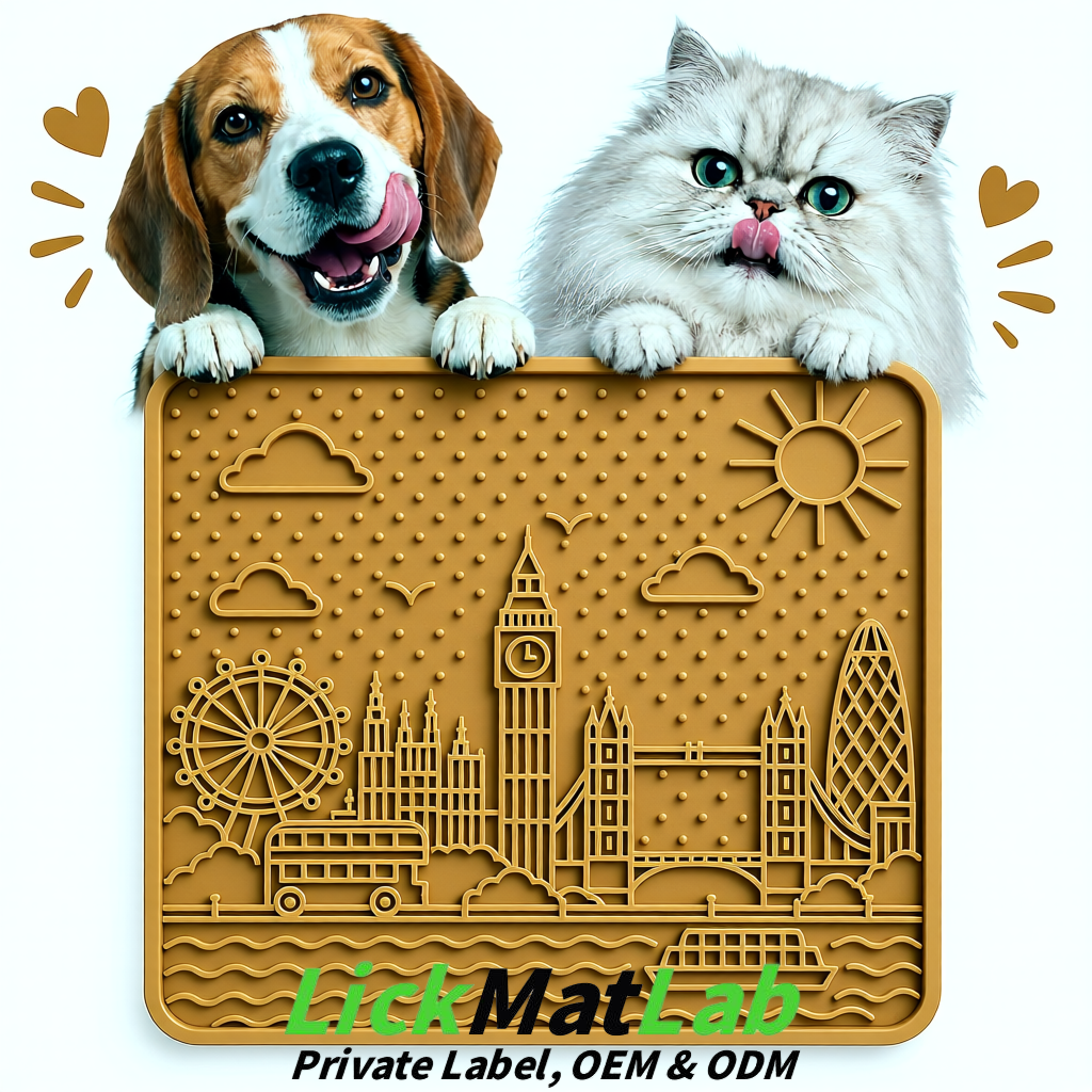 Ochre London-Themed Lick Mats for Dogs & Cats | Custom Logo