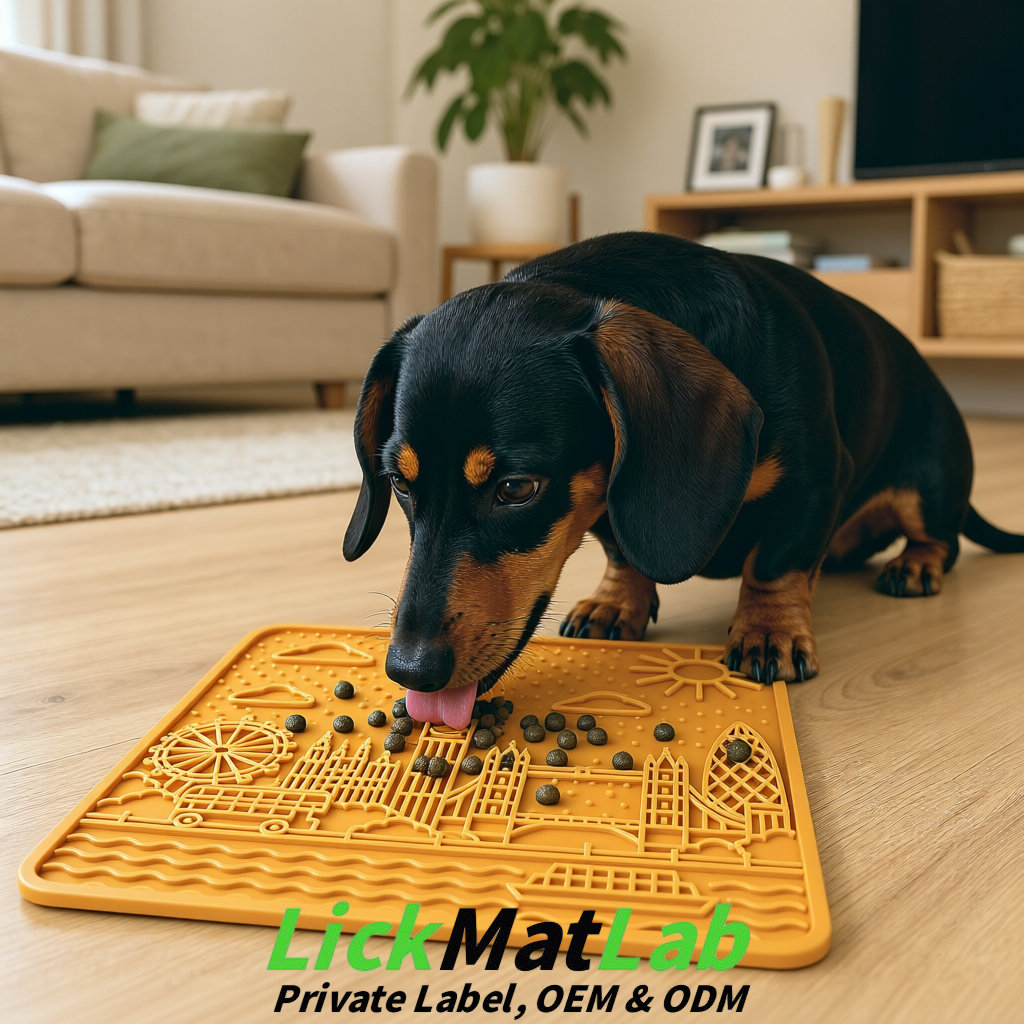 Ochre London-Themed Lick Mats for Dogs & Cats | Custom Logo