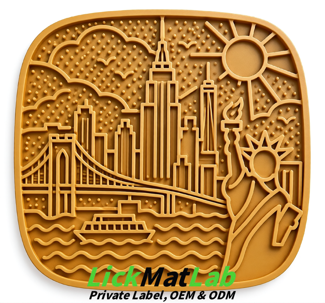 Ochre New York Themed Lick Mats for Pets | Private Label & OEM/ODM