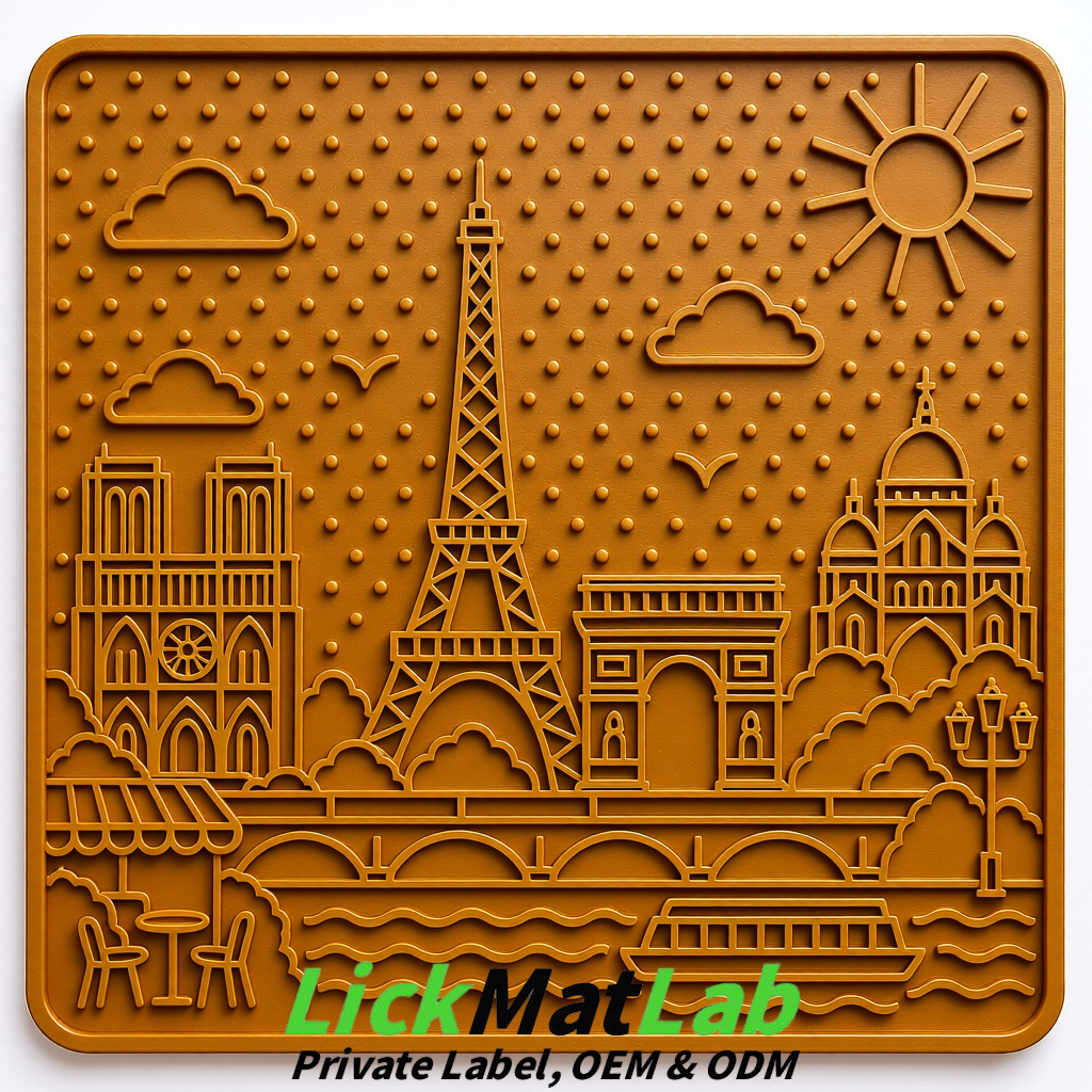 Ochre French-Inspired Paris Lick Mats for Pets | Private Label