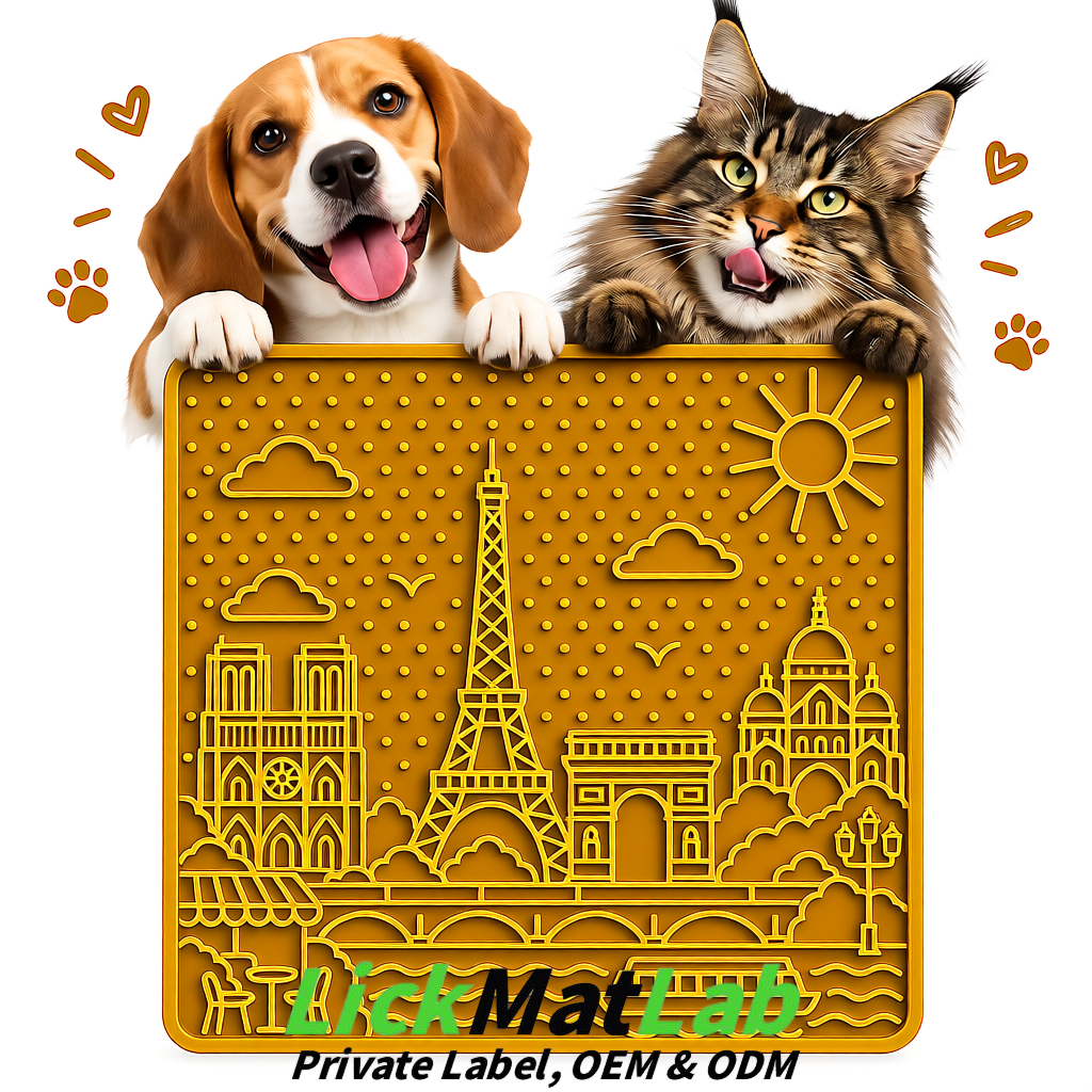 Ochre French-Inspired Paris Lick Mats for Pets | Private Label