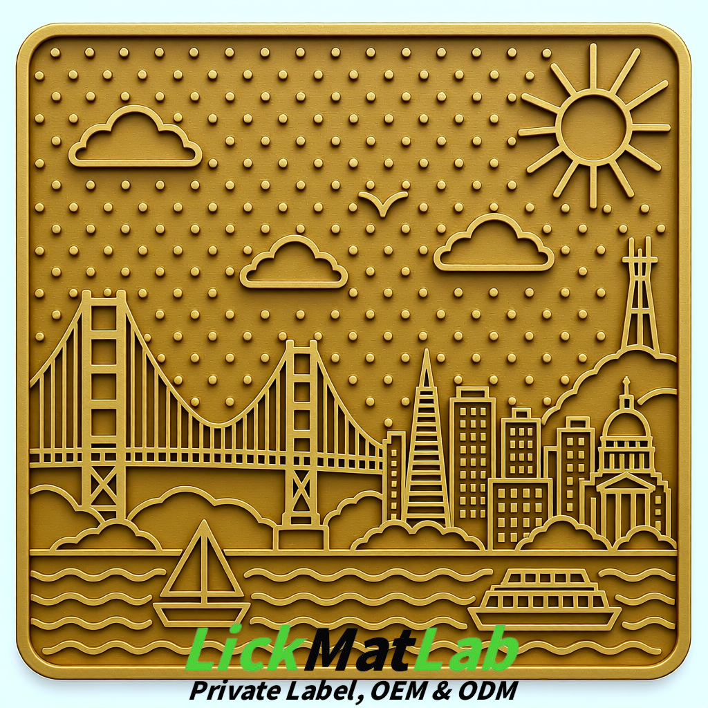 Ochre Bayside San Francisco Lick Mats | Private Label for Pets