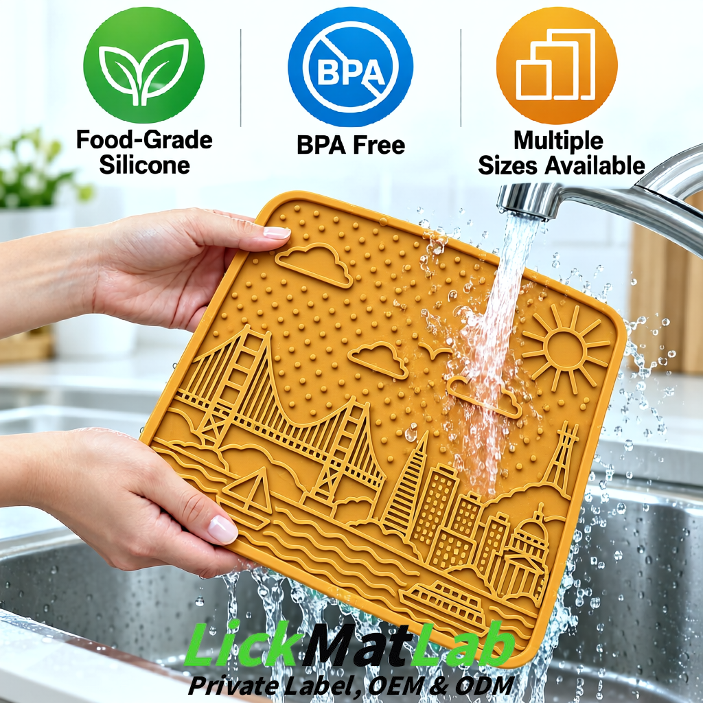 Ochre Bayside San Francisco Lick Mats | Private Label for Pets