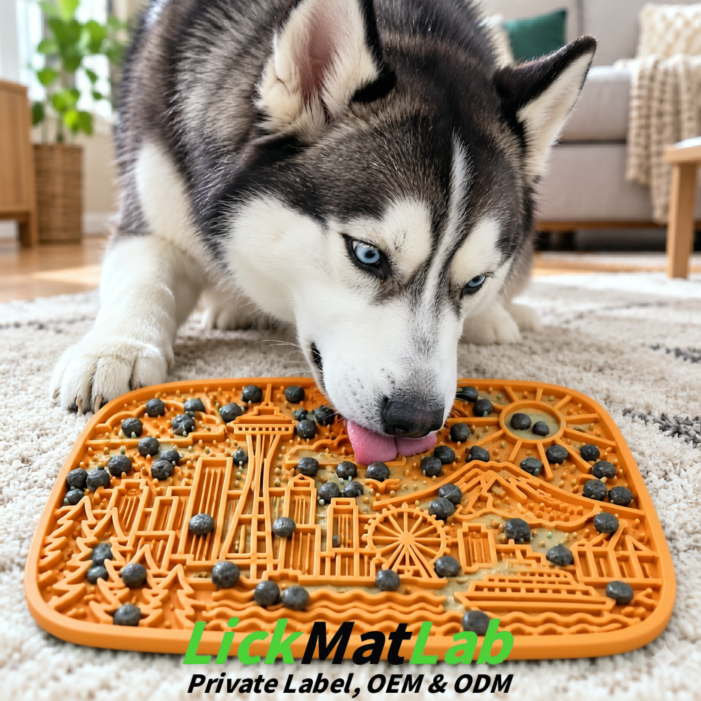 Ochre Seattle City-Themed Lick Mats for Pets | Private Label