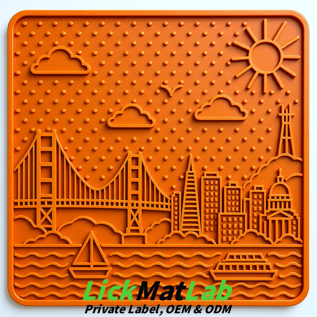 Orange Bayside San Francisco Lick Mats | Private Label for Pets