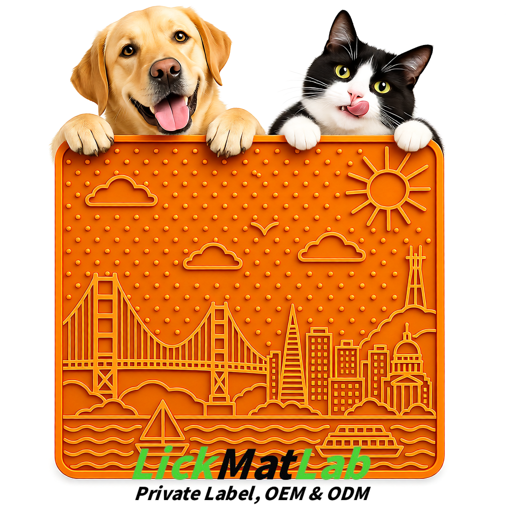 Orange Bayside San Francisco Lick Mats | Private Label for Pets