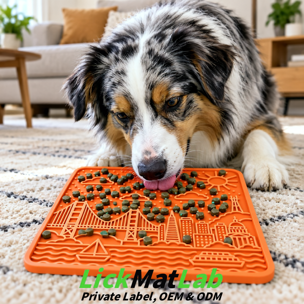 Orange Bayside San Francisco Lick Mats | Private Label for Pets