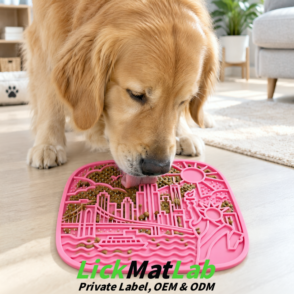 Pink New York Themed Lick Mats for Pets | Private Label & OEM/ODM