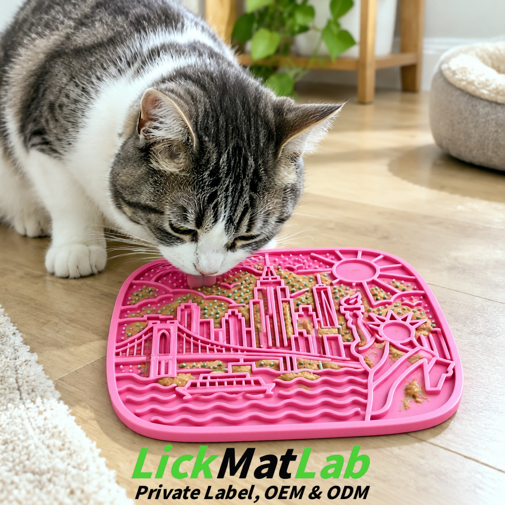 Pink New York Themed Lick Mats for Pets | Private Label & OEM/ODM