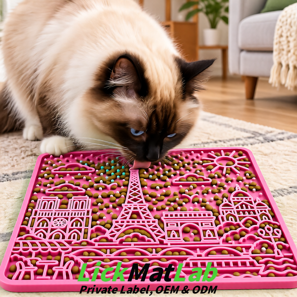 Pink French-Inspired Paris Lick Mats for Pets | Private Label