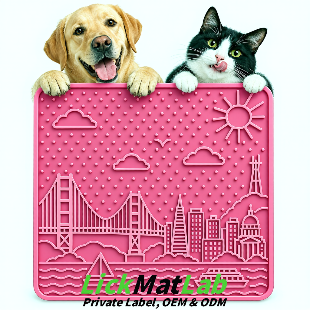 Pink Bayside San Francisco Lick Mats | Private Label for Pets