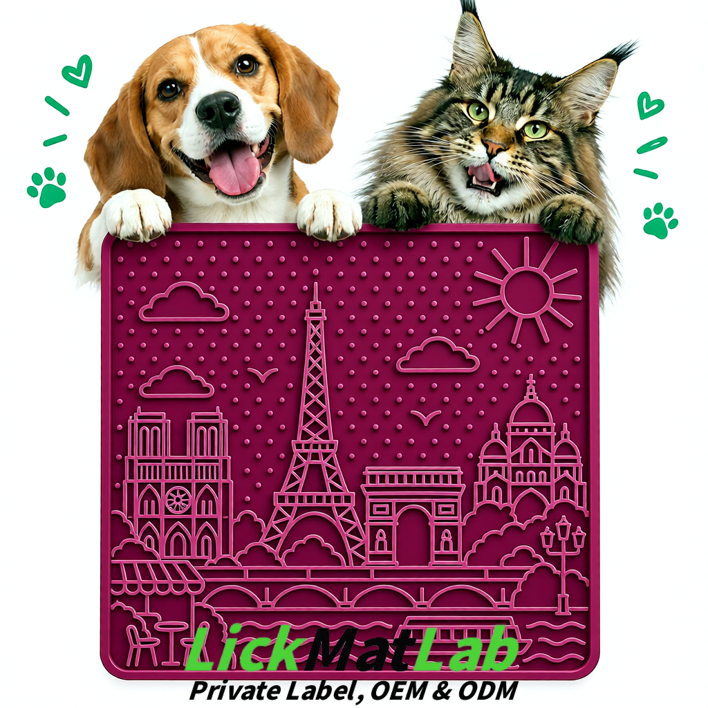 Plum French-Inspired Paris Lick Mats for Pets | Private Label