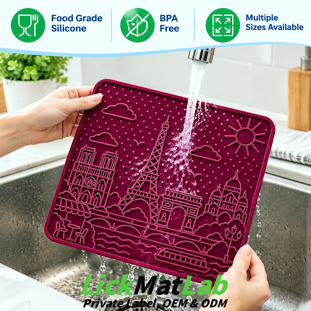 Plum French-Inspired Paris Lick Mats for Pets | Private Label
