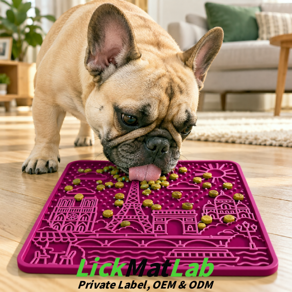 Plum French-Inspired Paris Lick Mats for Pets | Private Label
