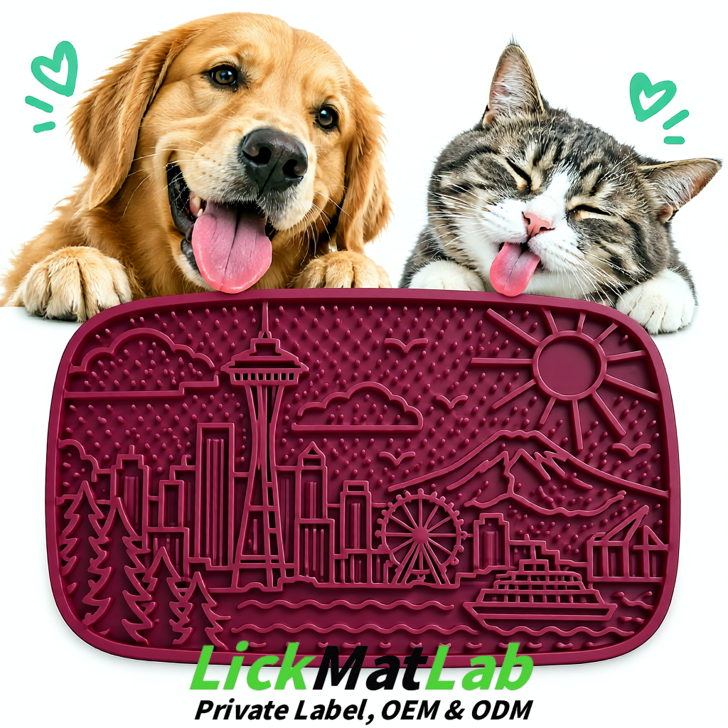 Plum Seattle City-Themed Lick Mats for Pets | Private Label
