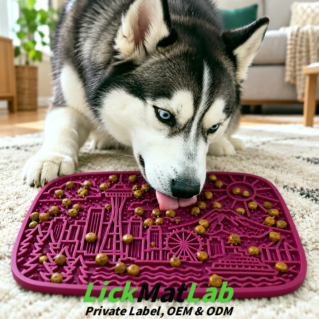 Plum Seattle City-Themed Lick Mats for Pets | Private Label