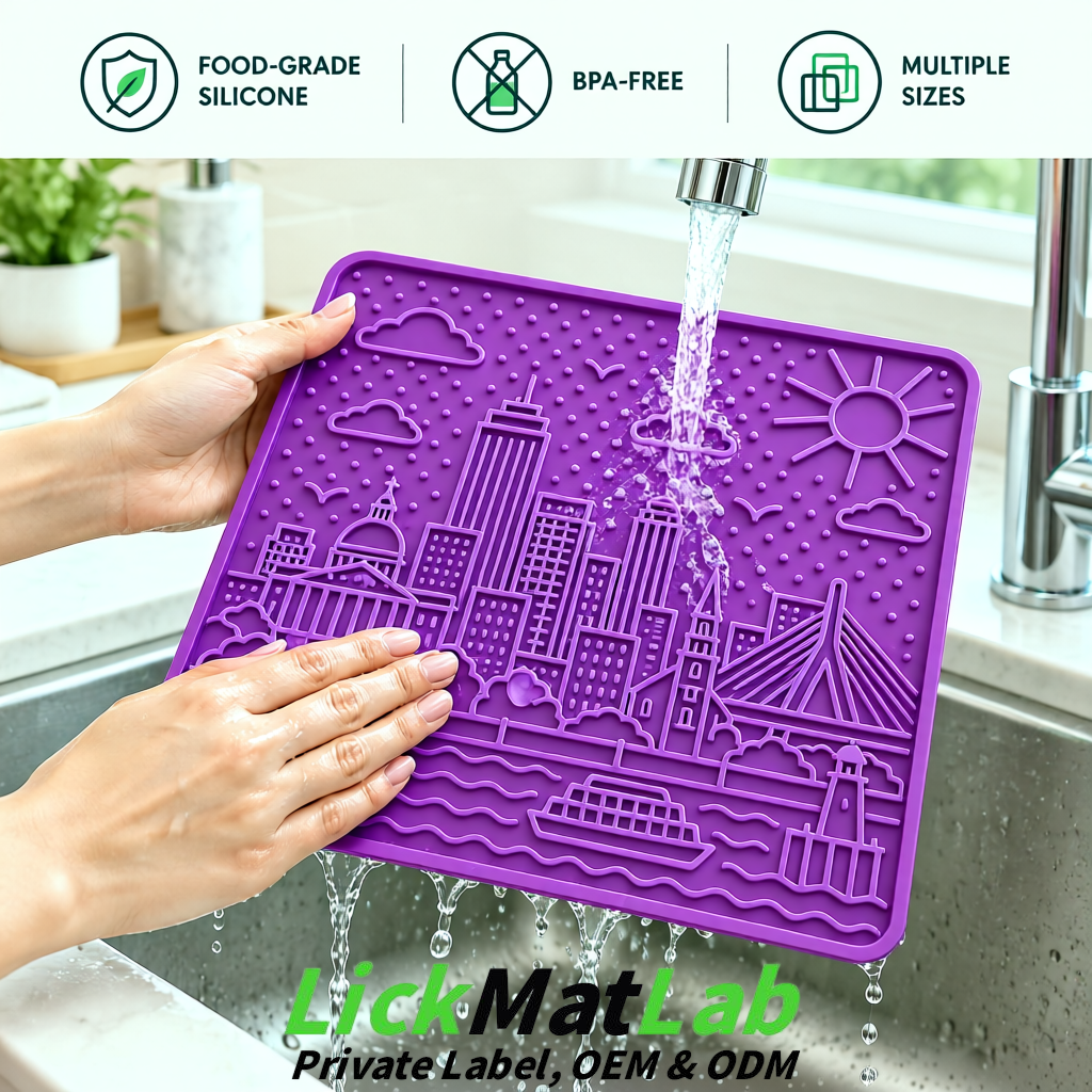 Purple Boston Urban Design Lick Mats For Cat & Dog | OEM/ODM Manufacturer