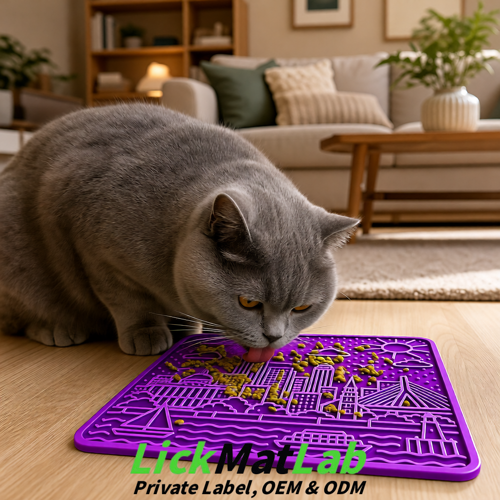 Purple Boston Urban Design Lick Mats For Cat & Dog | OEM/ODM Manufacturer
