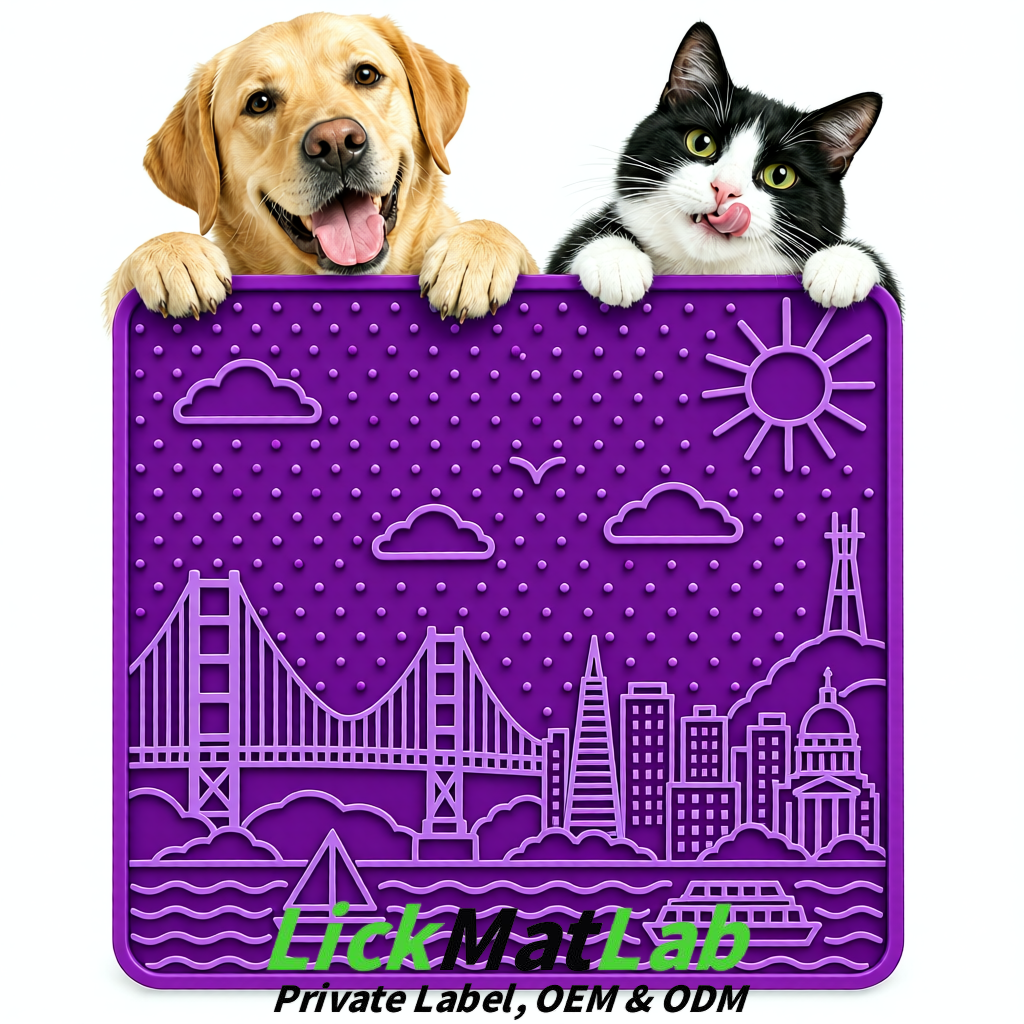 Purple Bayside San Francisco Lick Mats | Private Label for Pets