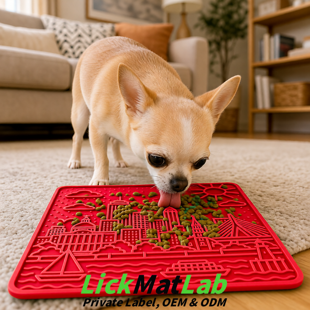 Red Boston Urban Design Lick Mats For Cat & Dog | OEM/ODM Manufacturer