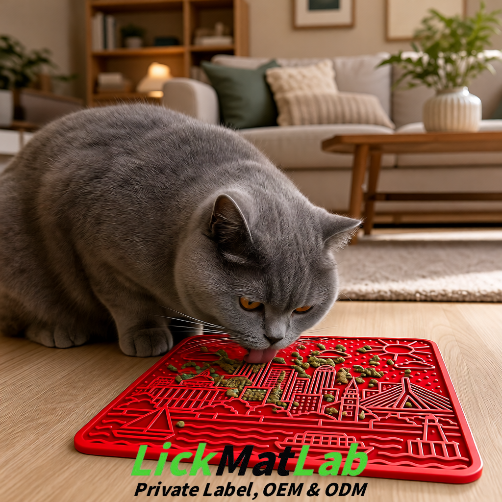 Red Boston Urban Design Lick Mats For Cat & Dog | OEM/ODM Manufacturer