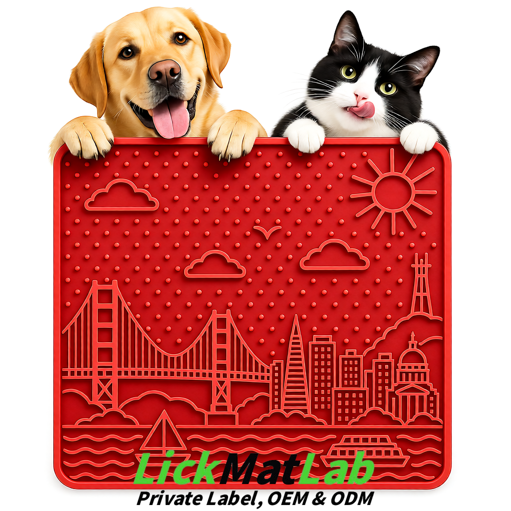 Red Bayside San Francisco Lick Mats | Private Label for Pets
