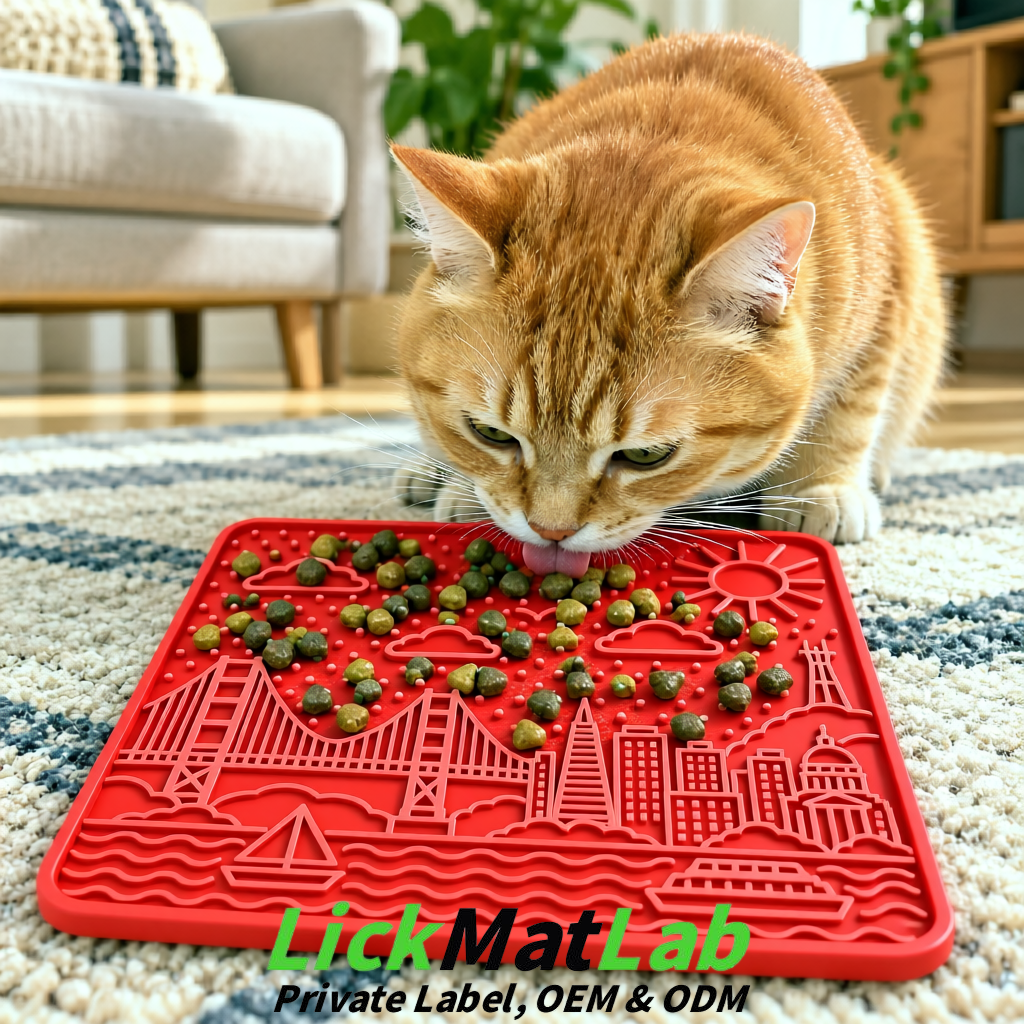 Red Bayside San Francisco Lick Mats | Private Label for Pets