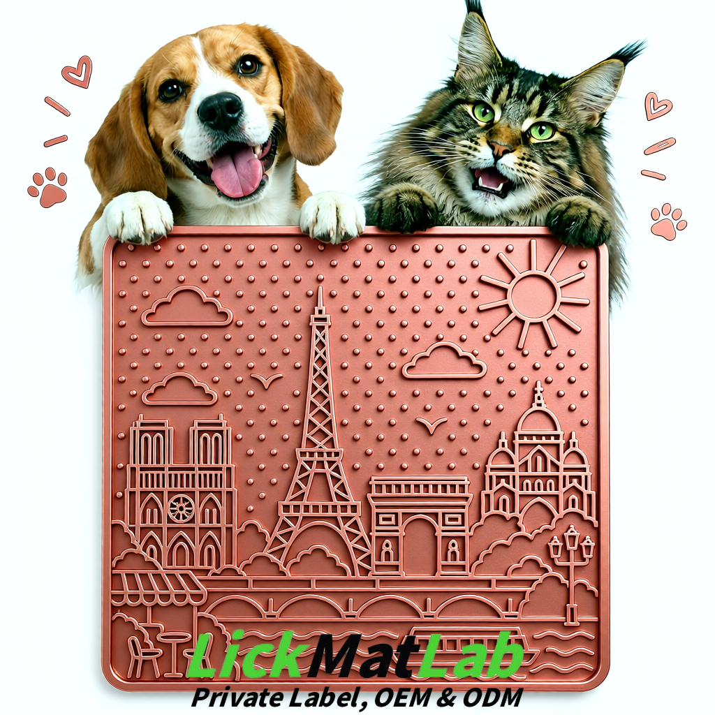 Rose Gold French-Inspired Paris Lick Mats for Pets | Private Label