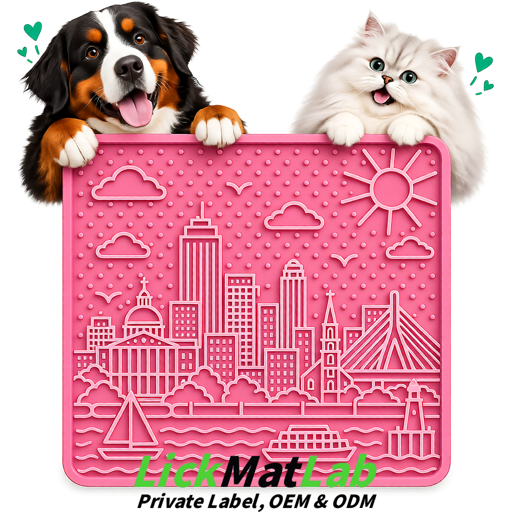 Rose Pink Boston Urban Design Lick Mats For Cat & Dog | OEM/ODM Manufacturer