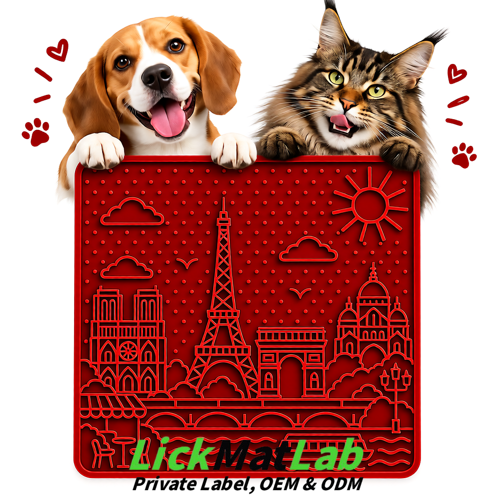 Scarlet French-Inspired Paris Lick Mats for Pets | Private Label