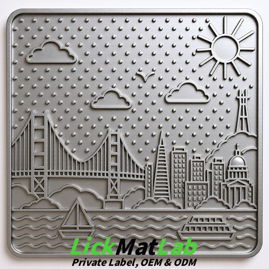 Silver Bayside San Francisco Lick Mats | Private Label for Pets