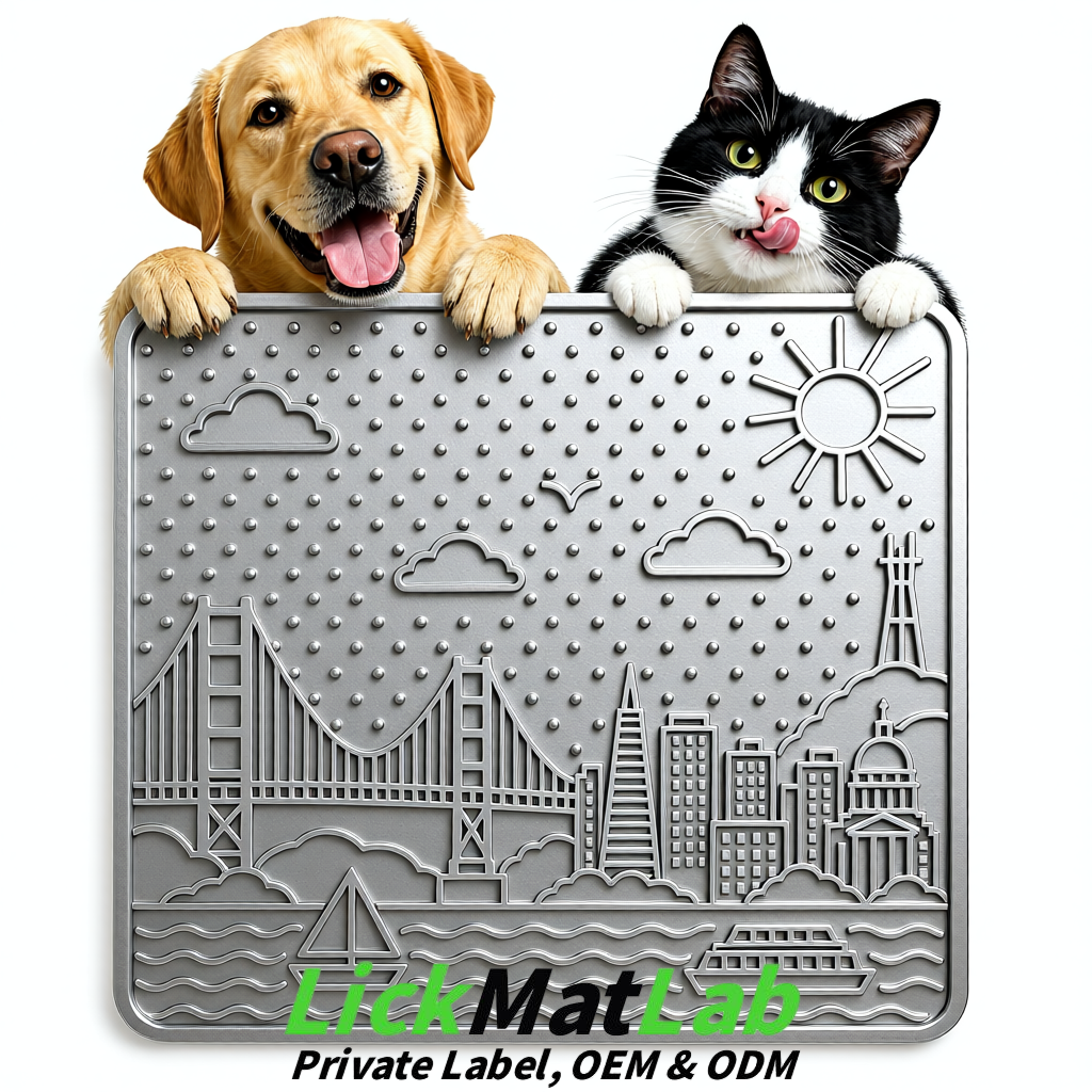 Silver Bayside San Francisco Lick Mats | Private Label for Pets