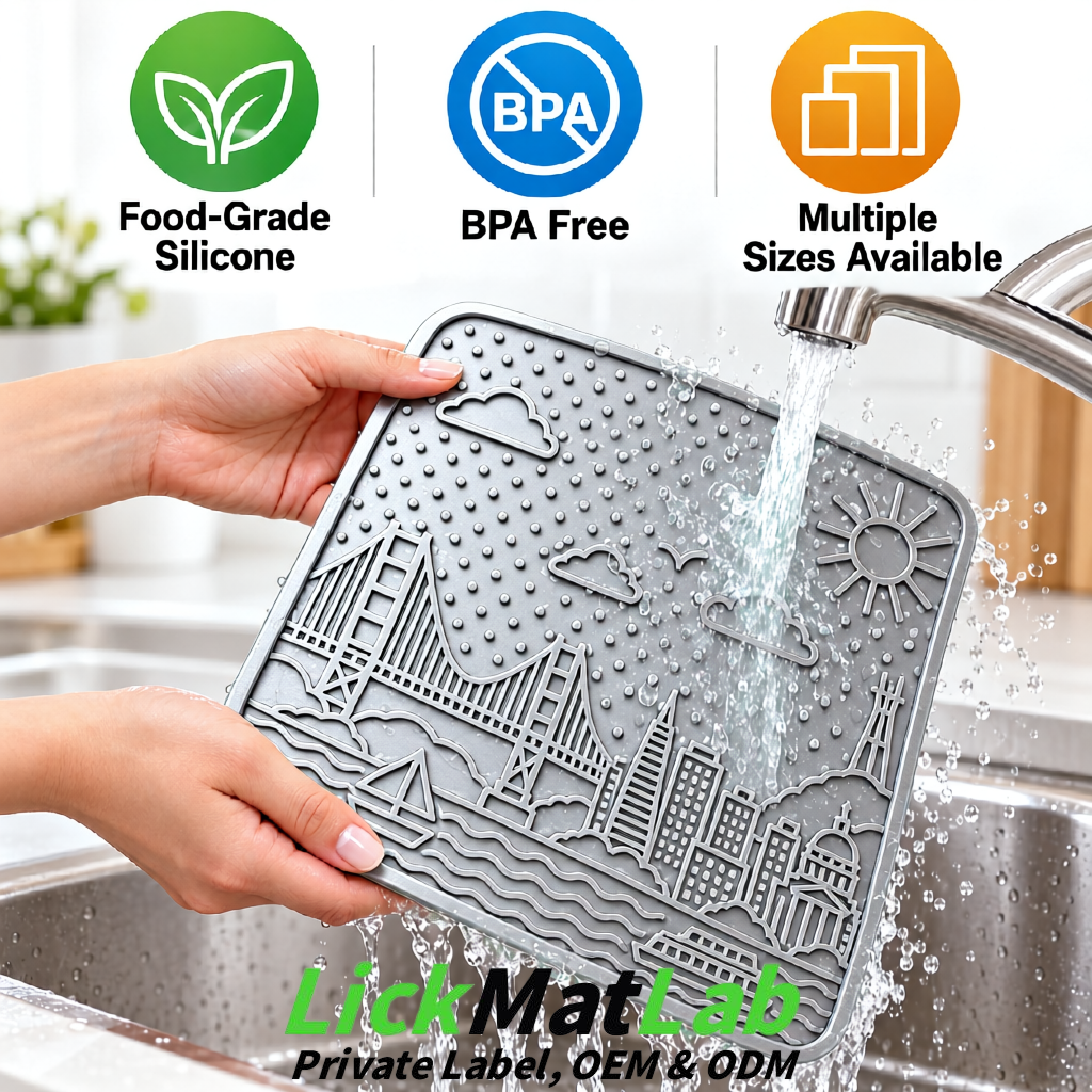 Silver Bayside San Francisco Lick Mats | Private Label for Pets