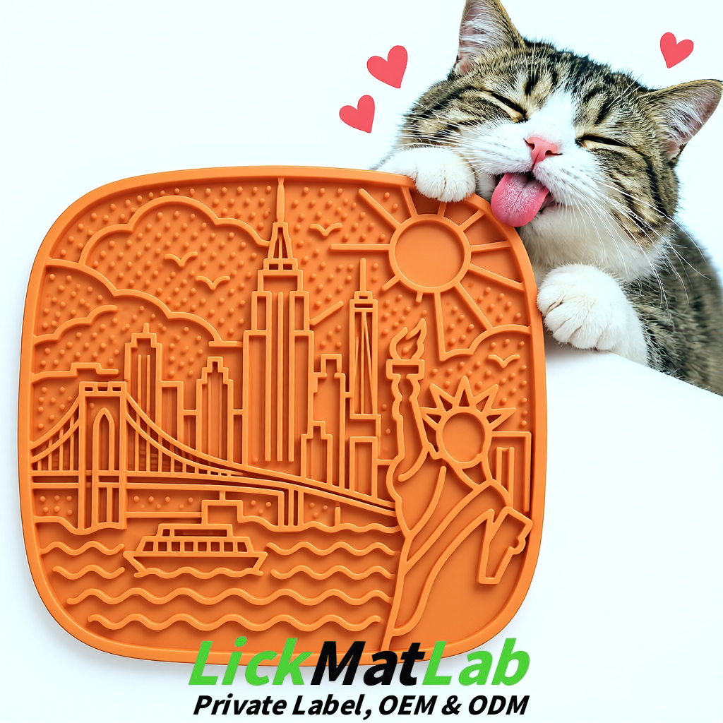 Tangerine New York Themed Lick Mats for Pets | Private Label & OEM/ODM