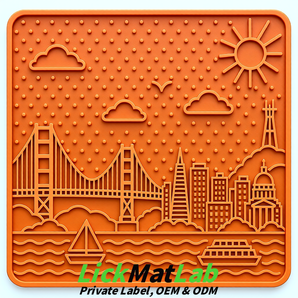 Tangerine Bayside San Francisco Lick Mats | Private Label for Pets