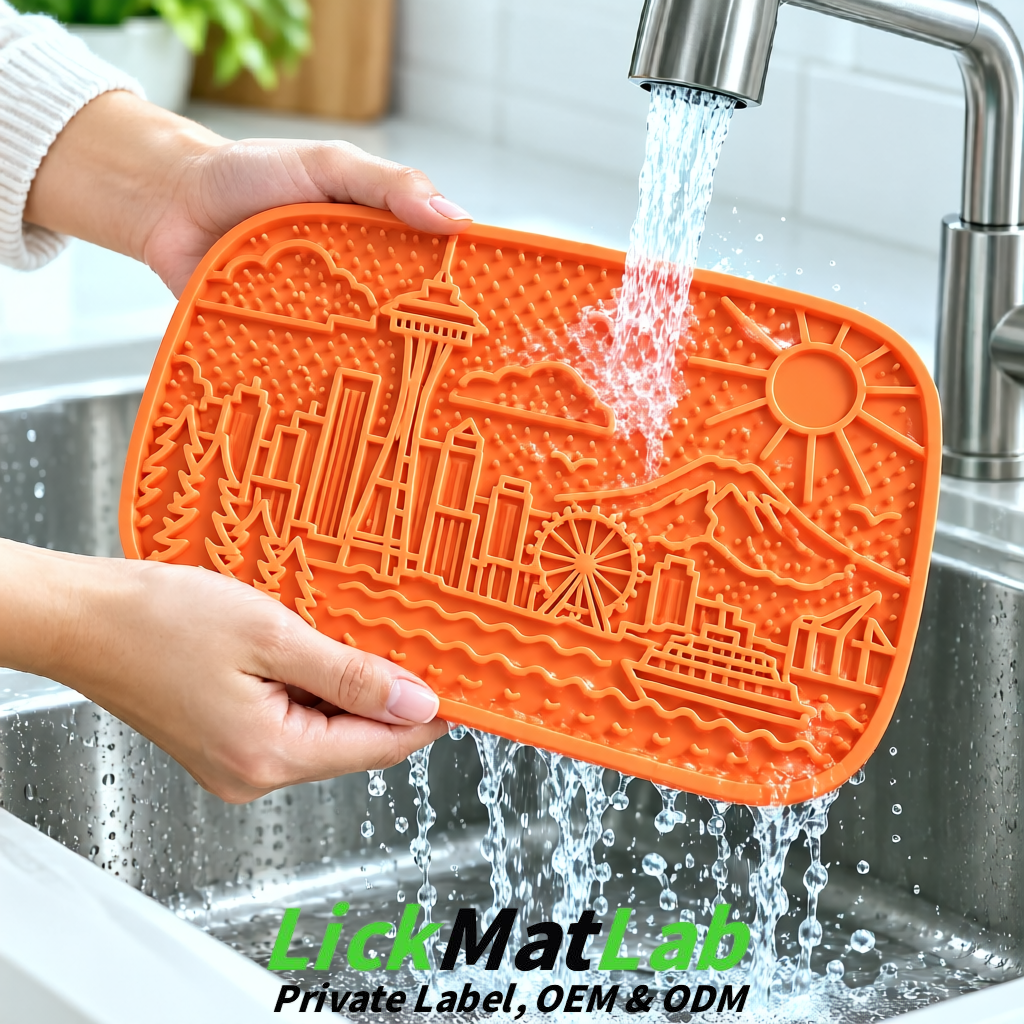 Tangerine Seattle City-Themed Lick Mats for Pets | Private Label
