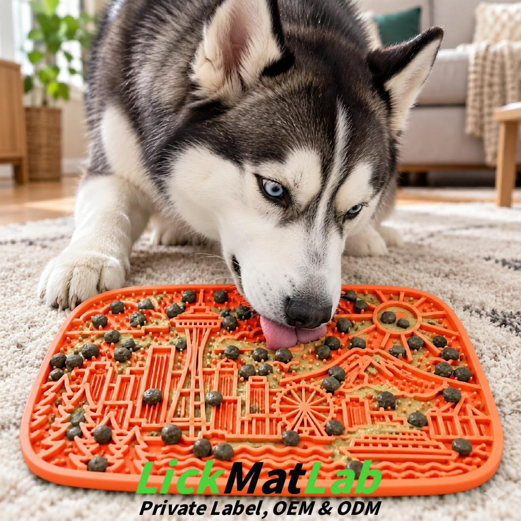 Tangerine Seattle City-Themed Lick Mats for Pets | Private Label