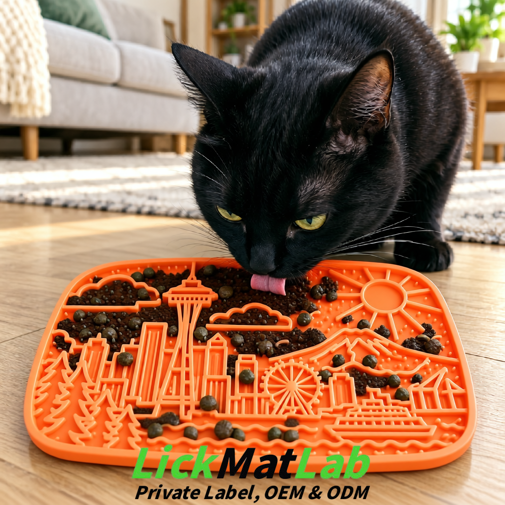 Tangerine Seattle City-Themed Lick Mats for Pets | Private Label
