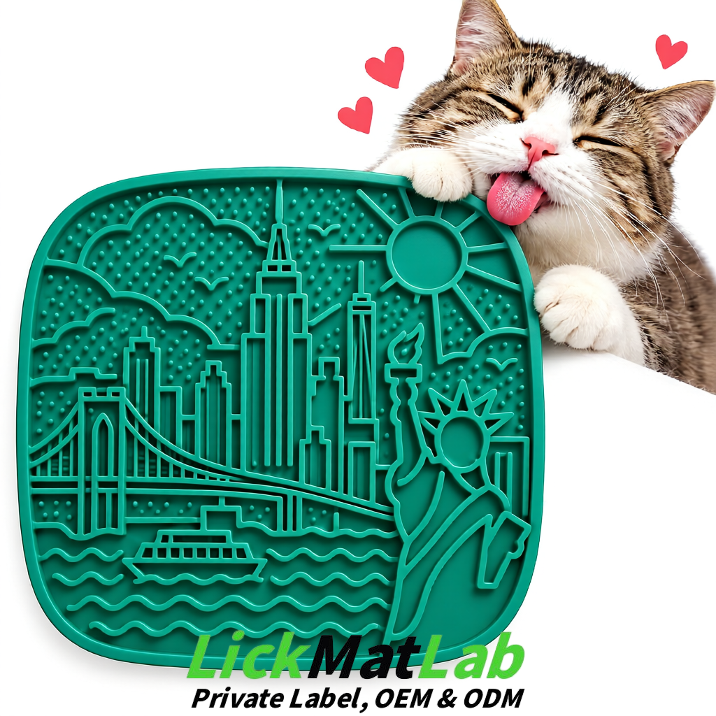 Teal New York Themed Lick Mats for Pets | Private Label & OEM/ODM