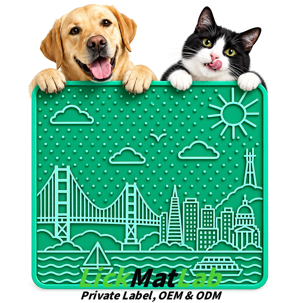 Teal Bayside San Francisco Lick Mats | Private Label for Pets