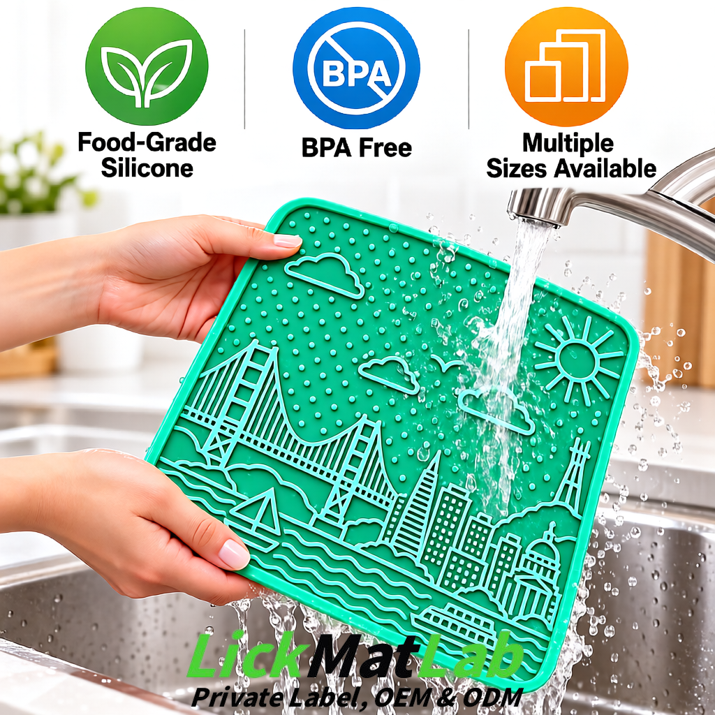 Teal Bayside San Francisco Lick Mats | Private Label for Pets