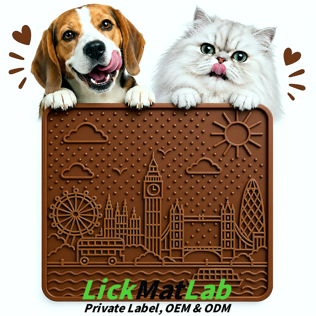 Umber London-Themed Lick Mats for Dogs & Cats | Custom Logo