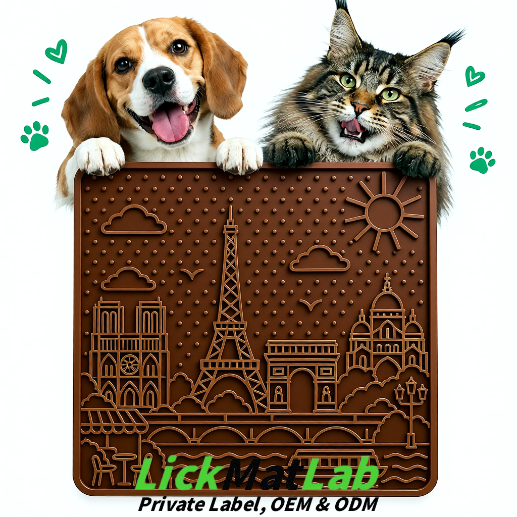 Umber French-Inspired Paris Lick Mats for Pets | Private Label